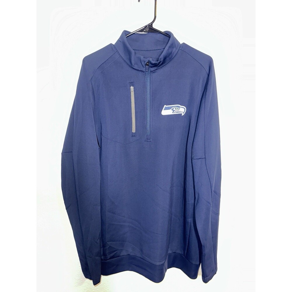 Antigua Seahawks NFL Pullover Blue Size XLT Quarter Zip